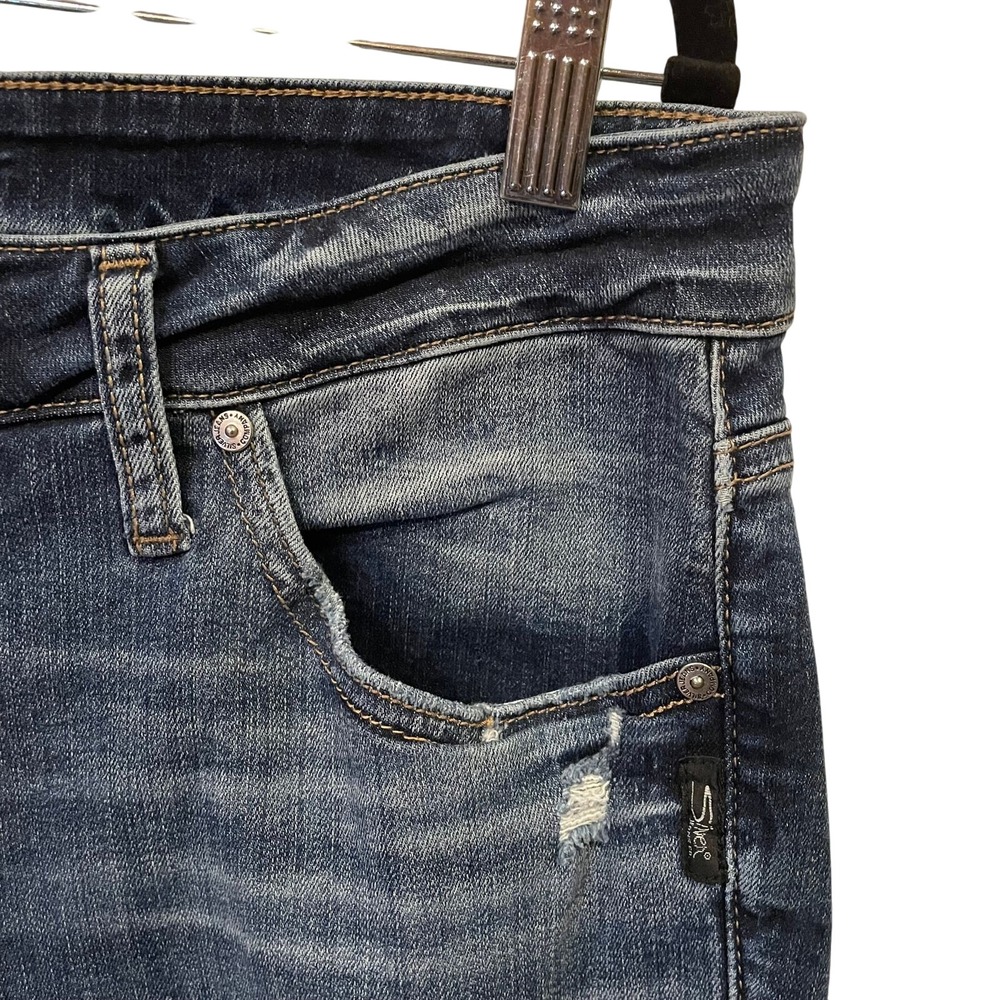 Silver Jeans Co. Boyfriend Jeans Distressed Mid Wash Denim Women's Size‎ 31x29